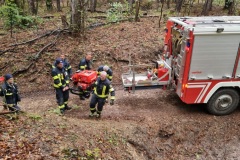 20241005 Abschnittsübung AFK Traiskirchen in Pfaffstätten Waldgebiet Bereich Rudolf Proksch-Hütte NÖ Bezirk BADEN